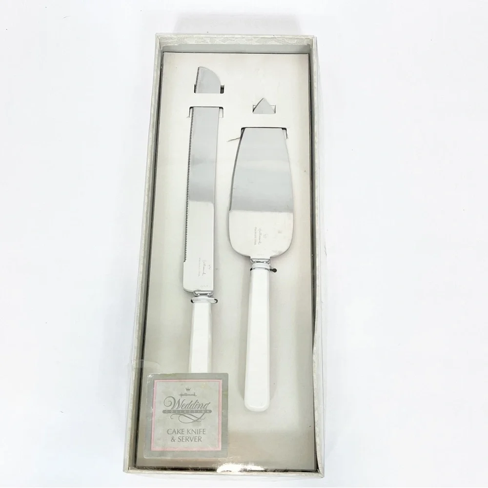 Vintage Wedding Faux Mother Of Pearl Stainless Steel Cake Knife & Server Japan
